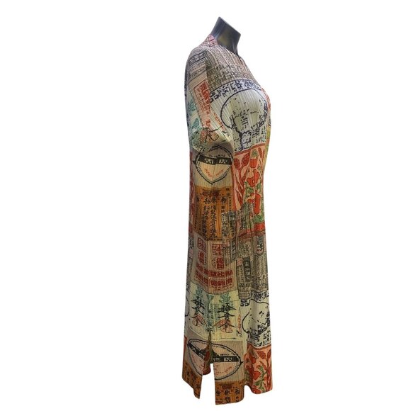 MB Oasis Asian Print Pleated Maxi Dress, One Size - Picture 3 of 7